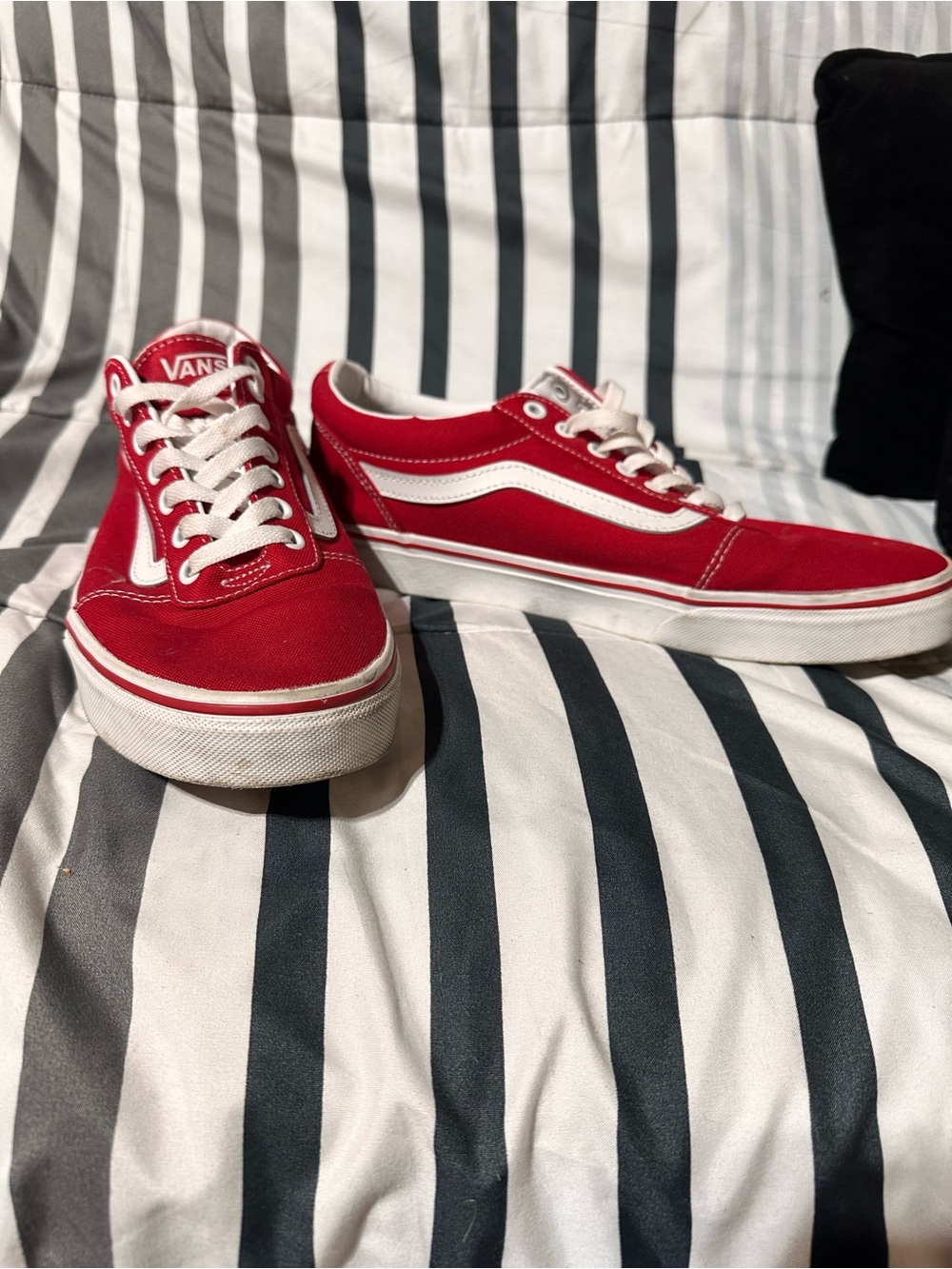 Vans Old Skool Red and White Low Top Sneakers